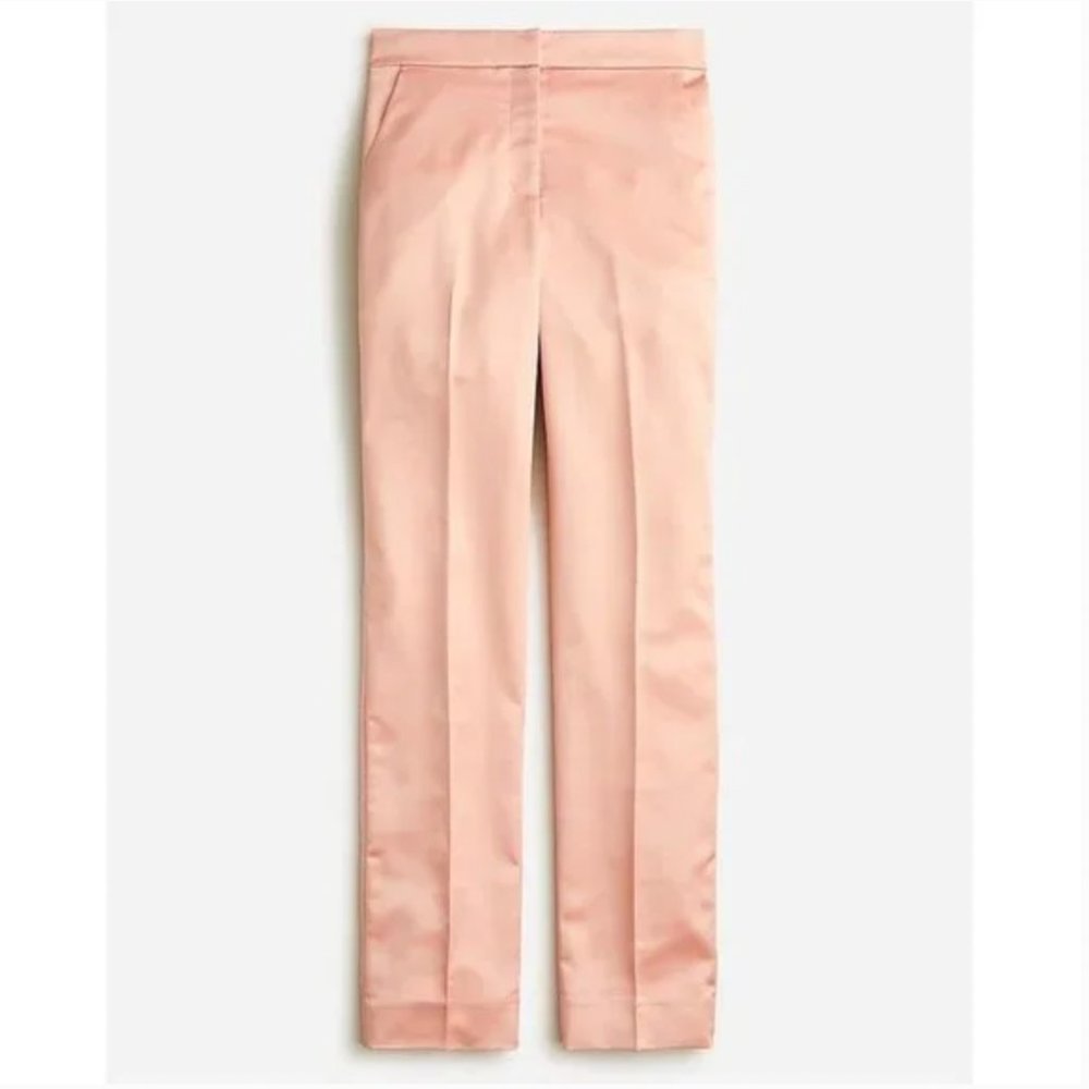 NWT J Crew Full Length Kate Straight Leg Pant in Structured Satin sz 8R and 10T